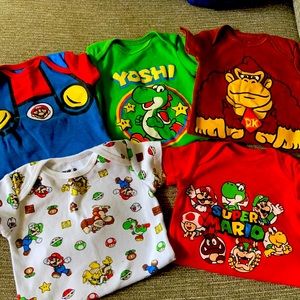 Super Mario 0-3 months Onesies, Yoshi DK Mario